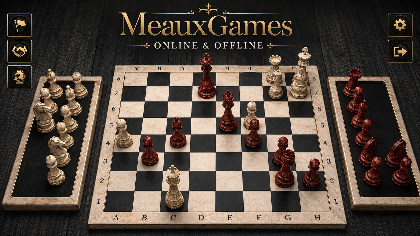 MeauxChess — 3D multiplayer chess with glass and amber pieces